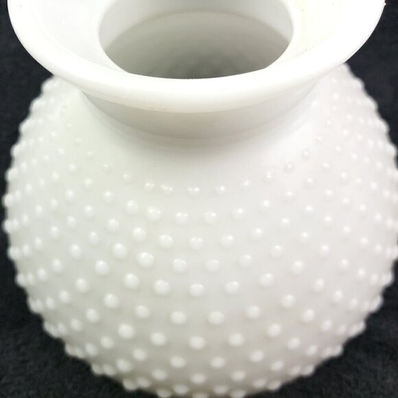 Milk Glass Hobnail Hurricane Lamp Shade 8" Fitter Vintage Estate - Picture 11 of 12